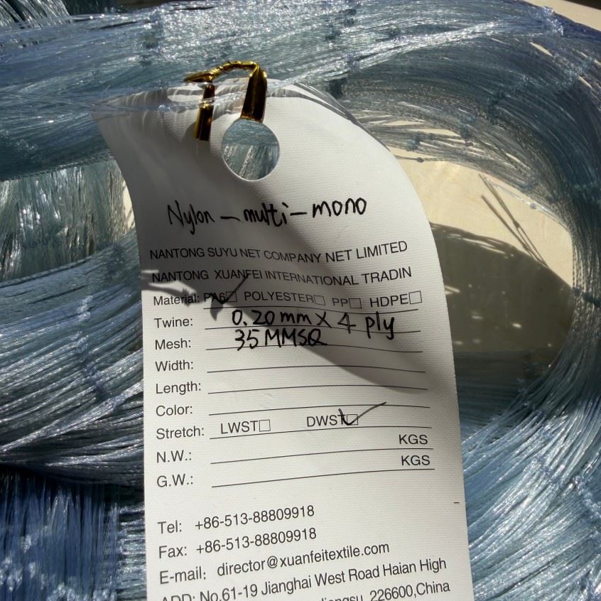 Multimonofilament Gill Net 1.5mm*12ply * 4 1/2'' *120md *500feet (0.20mm*4ply 6ply 8ply 10ply 12ply)